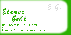 elemer gehl business card