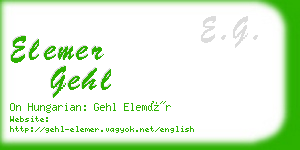 elemer gehl business card